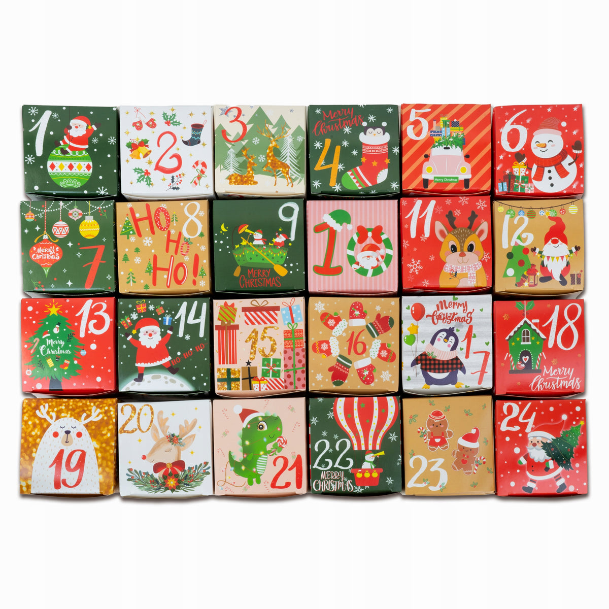 Kalendarz Adwentowy DIY 24 Pudełka 7 × 7 × 7 cm