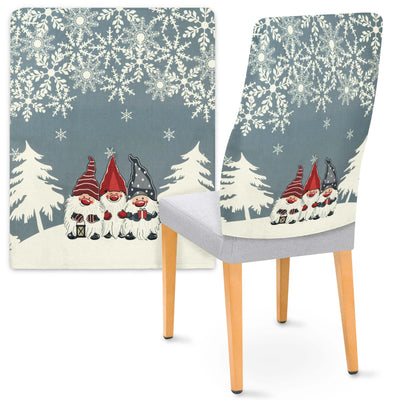 Pokrowiec na krzesło szary świąteczne gnomy