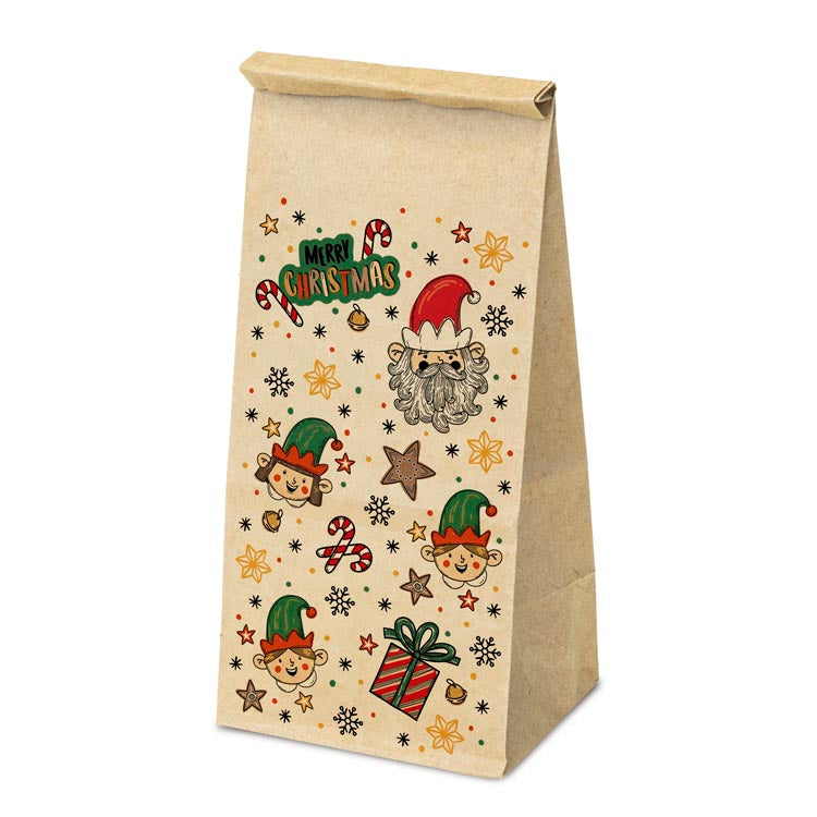 Torba papierowa świąteczna 80x65x190mm Merry Christmas Elfy
