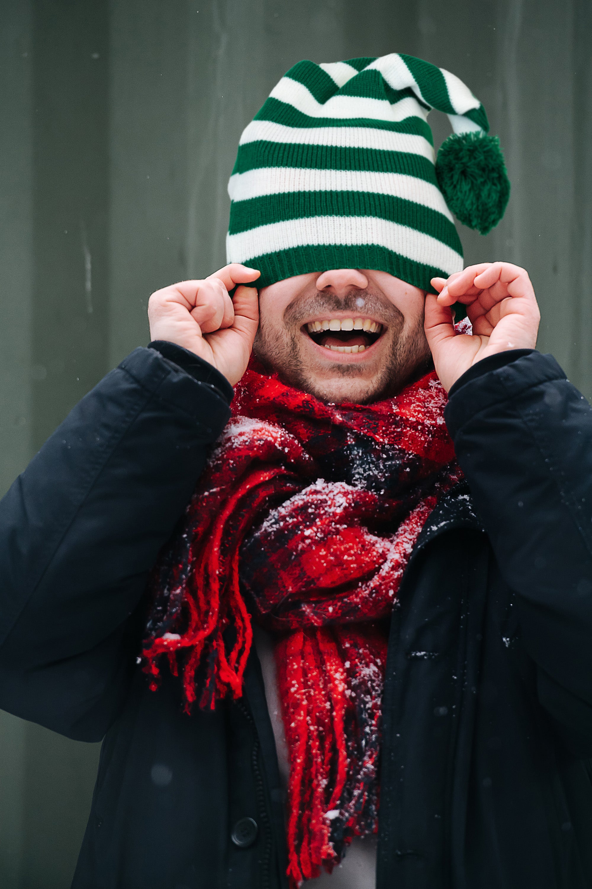 Czapka Świąteczna W Paski Zimowa