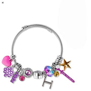 Bransoletka z kolorowymi zawieszkami charms, regulowana