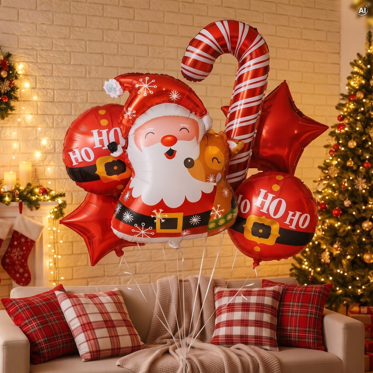 Balony Świąteczne 6 szt. Mikołaj Ho Ho Ho