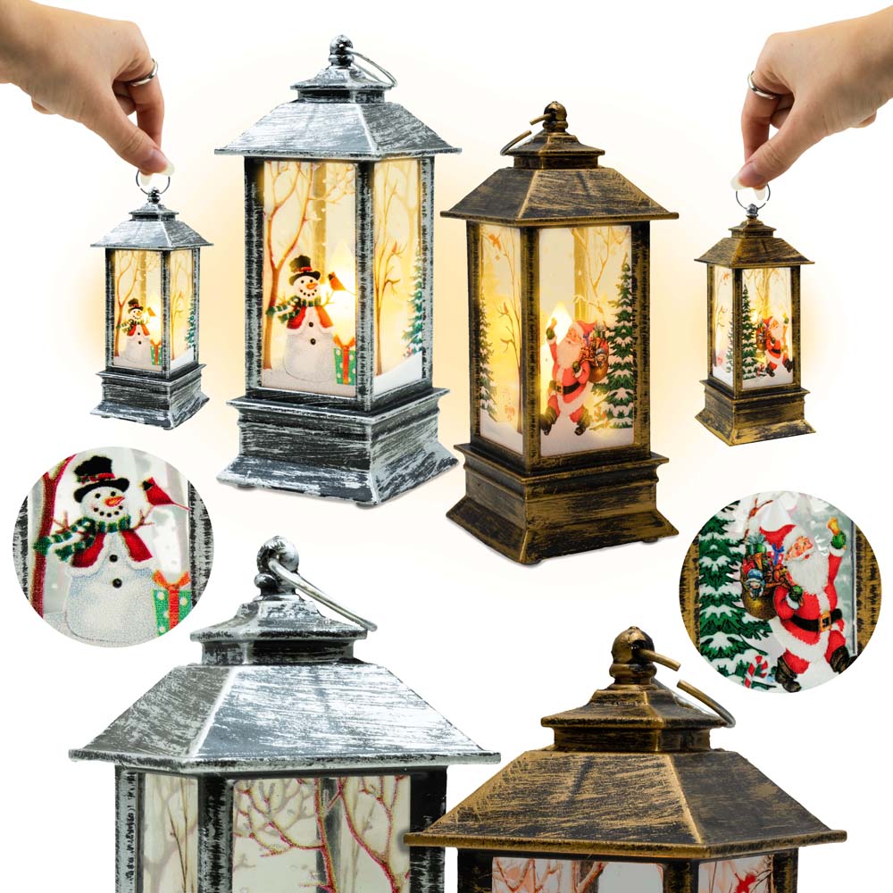 Świąteczny lampion LED z ruchomym płomieniem