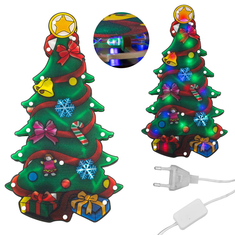 Świecąca Choinka LED RGB na Szybę