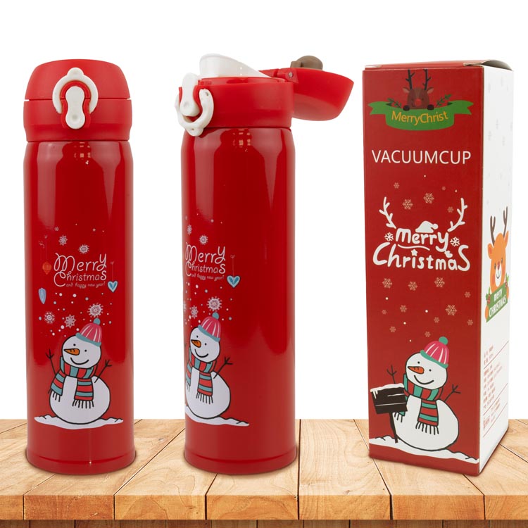 Termos świąteczny czerwony  – 380 ml, 23×6 cm