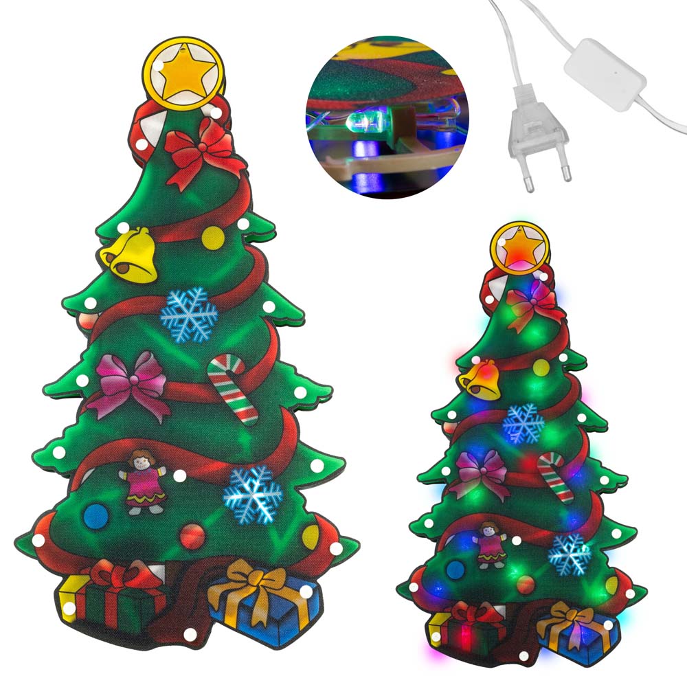 Świecąca Choinka LED RGB na Szybę