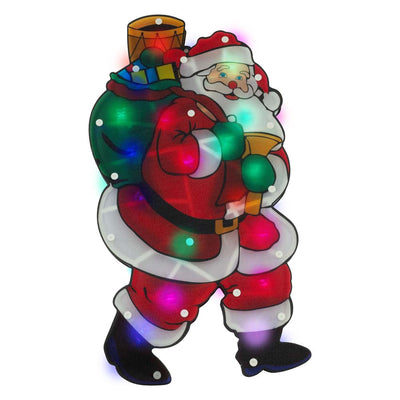 Święcący Święty Mikołaj LED RGB na Szybę