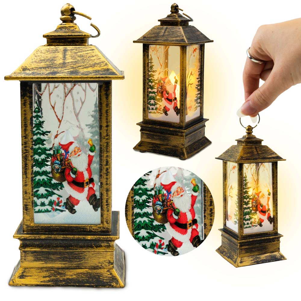 Świąteczny lampion LED z ruchomym płomieniem