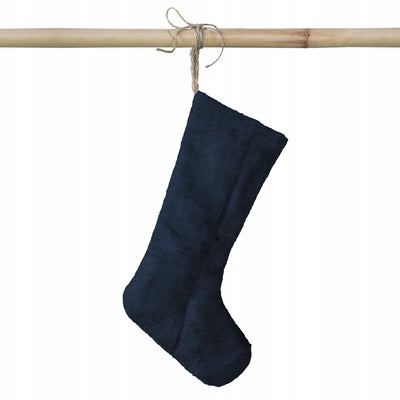 Skarpeta jutowa granatowa świąteczna 45x27cm
