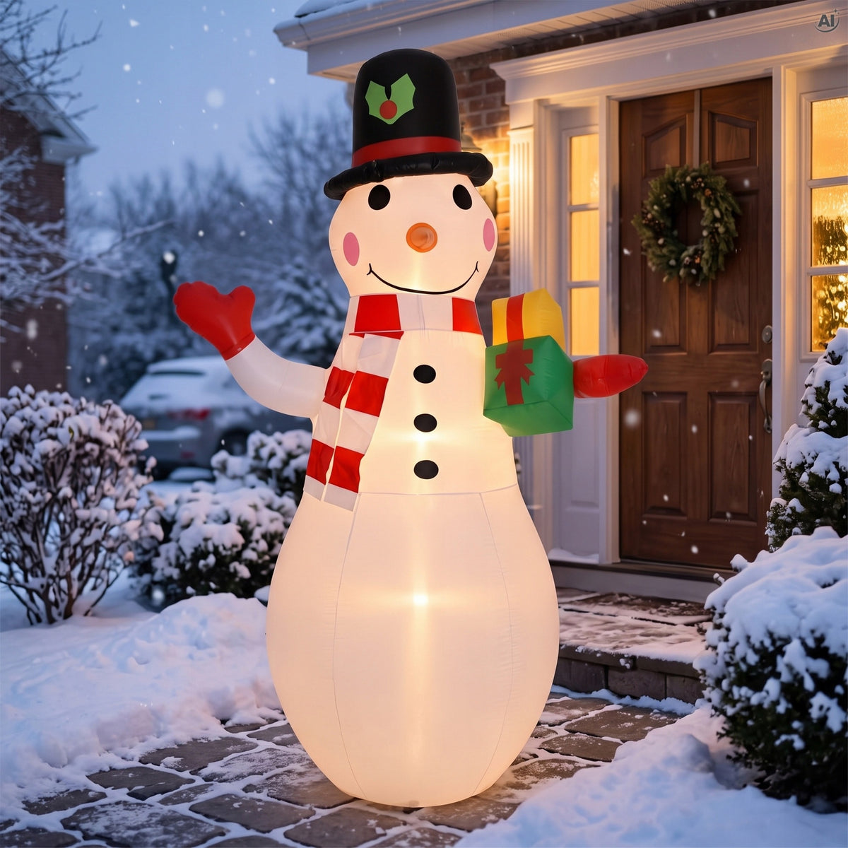 Dmuchany Bałwan LED Świecący 180 cm