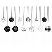 Winietki czarno-białe do prezentów zestaw 12szt.