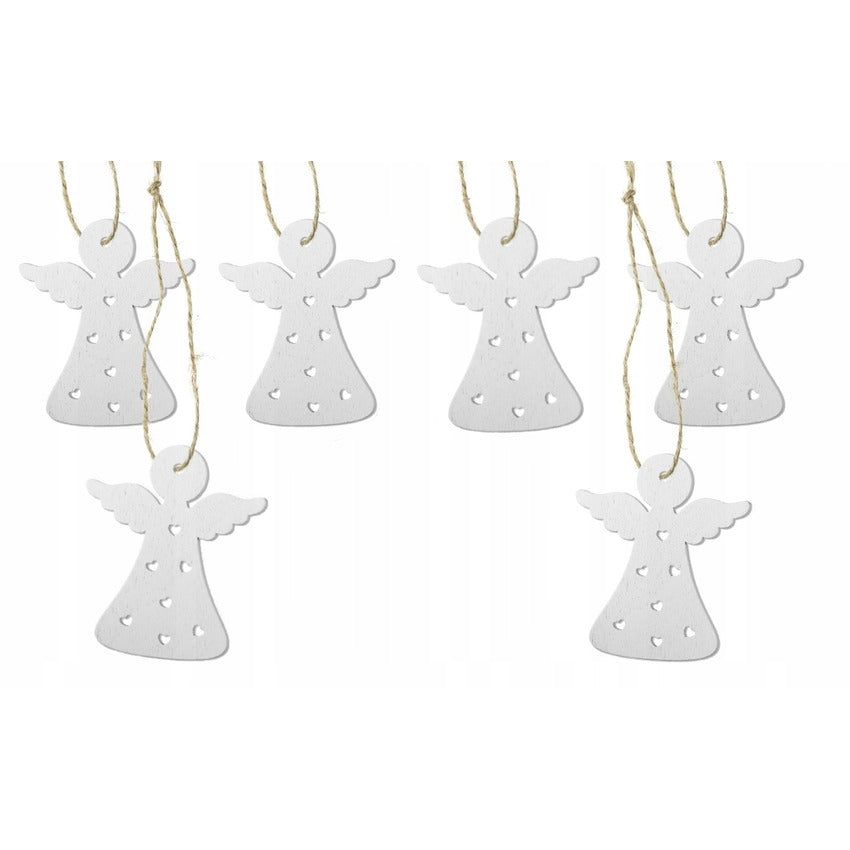 Świąteczne zawieszki aniołki z drewna