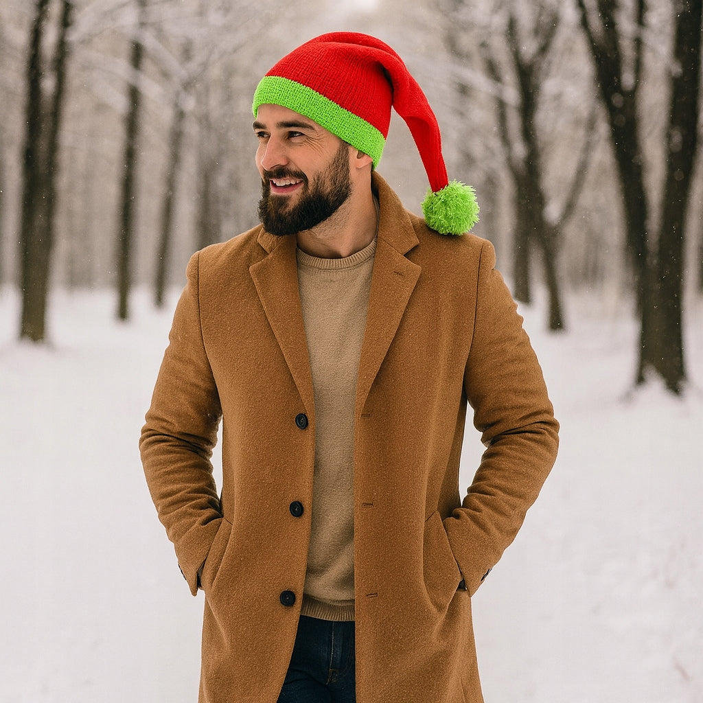 Czapka Zimowa Beanie Czerwona z Pomponem