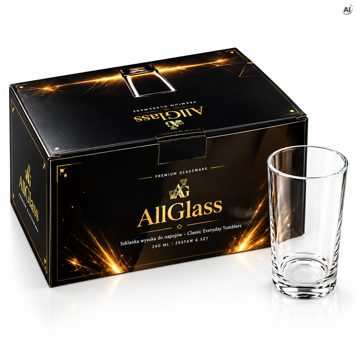Szklanki do Whisky i Napojów 225 ml 6 szt.