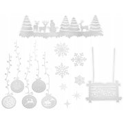 Naklejki świąteczne na szybę białe 35×50cm