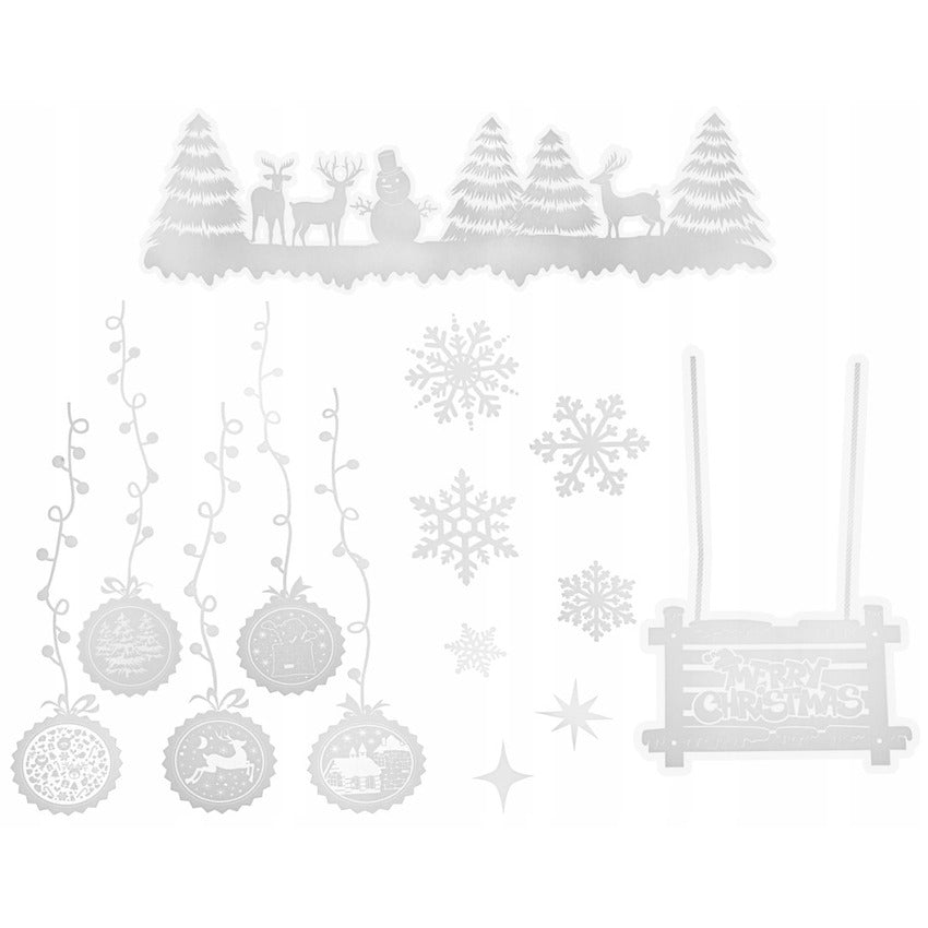 Naklejki świąteczne na szybę białe 35×50cm