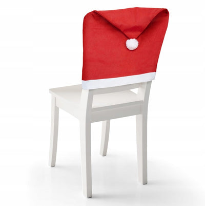 Pokrowce na krzesła świąteczne – czapka Mikołaja 6 szt.