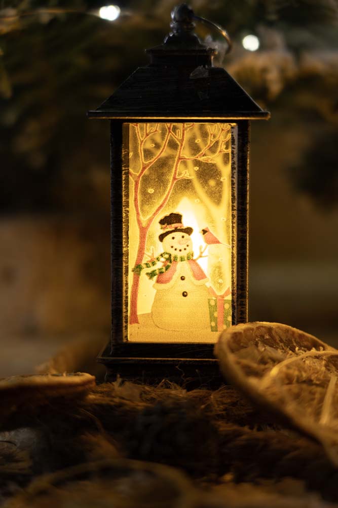 Świąteczny lampion LED z ruchomym płomieniem