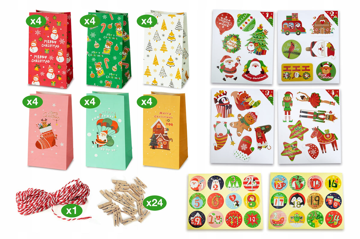 Kalendarz Adwentowy DIY 24 Torebki