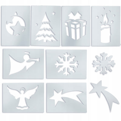 Zestaw 10 świątecznych szablonów do sztucznego śniegu