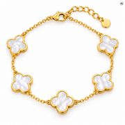 Pozłacana Bransoletka z Czterolistną Koniczyna