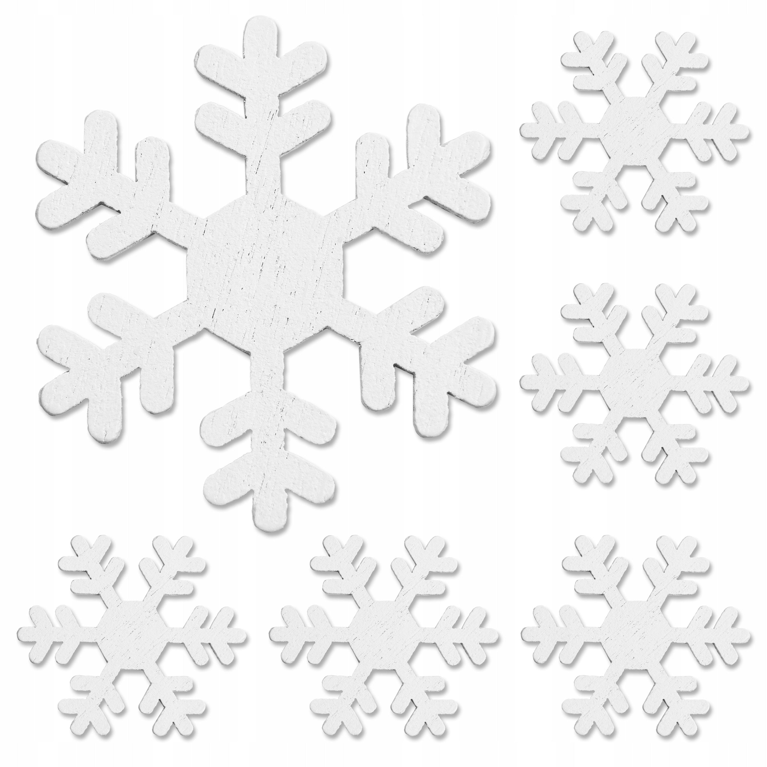 Śnieżynki drewniane 6 szt.