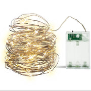 Lampki druciki LED 100 na baterie 10 metrów CIEPŁE ŚWIATŁO
