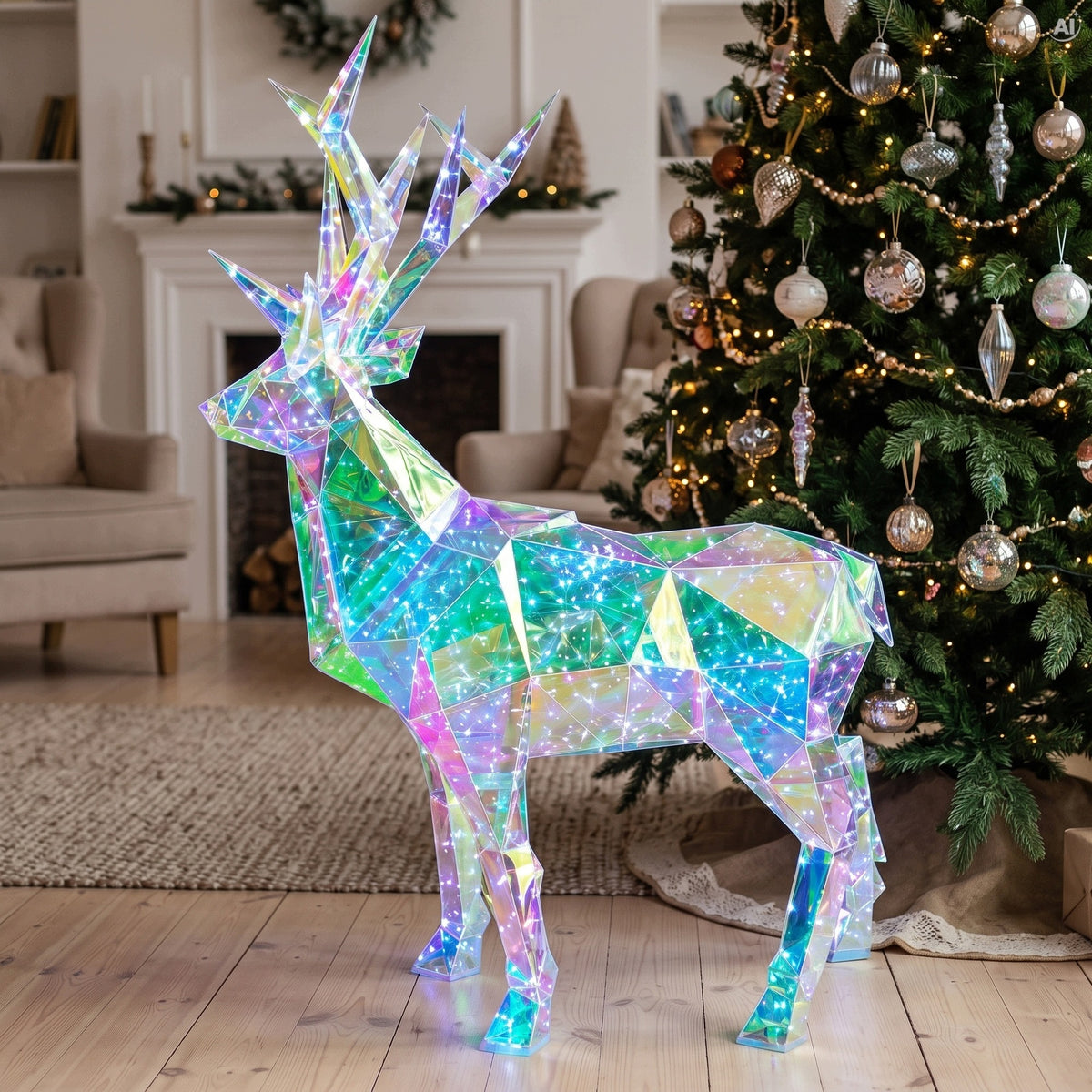 Renifer LED 3D Holograficzny Geometryczny 90 cm