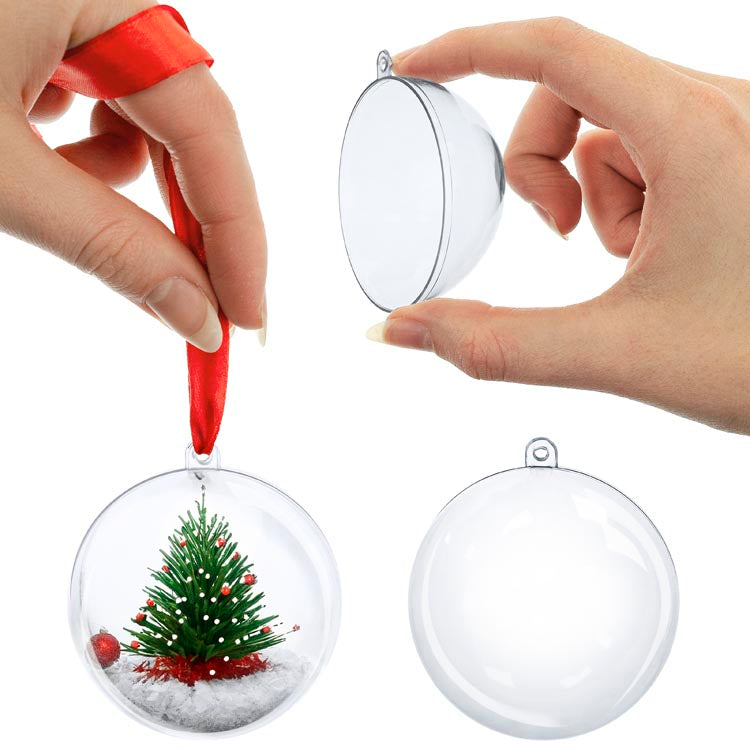 Bombka transparentna plastikowa 6 cm – pakiet 5 sztuk do dekoracji DIY