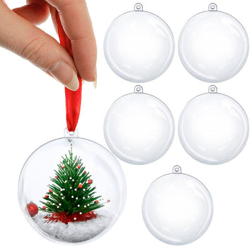 Bombka transparentna plastikowa 6 cm – pakiet 5 sztuk do dekoracji DIY