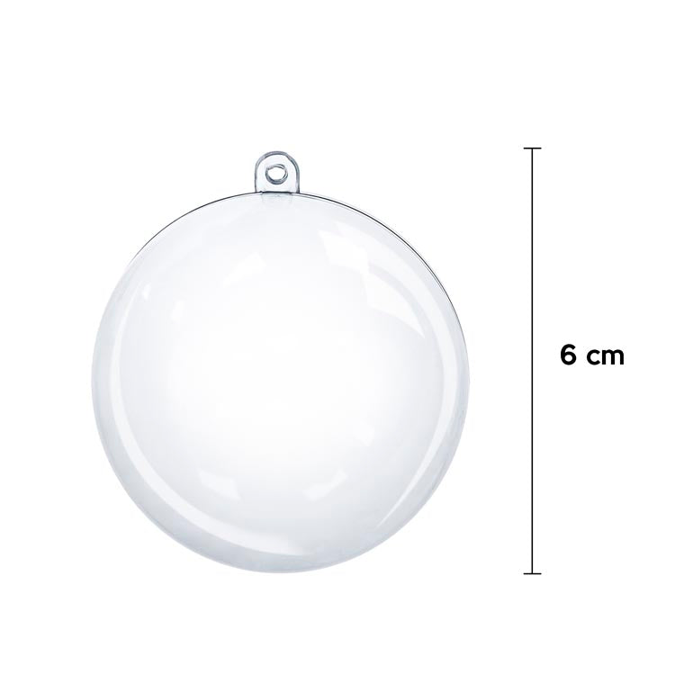 Bombka transparentna plastikowa 6 cm – pakiet 5 sztuk do dekoracji DIY