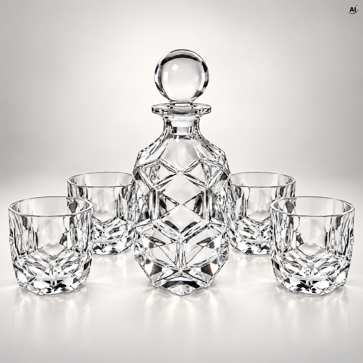 Zestaw do Whisky Karafka 750 ml + 4 Szklanki 250 ml