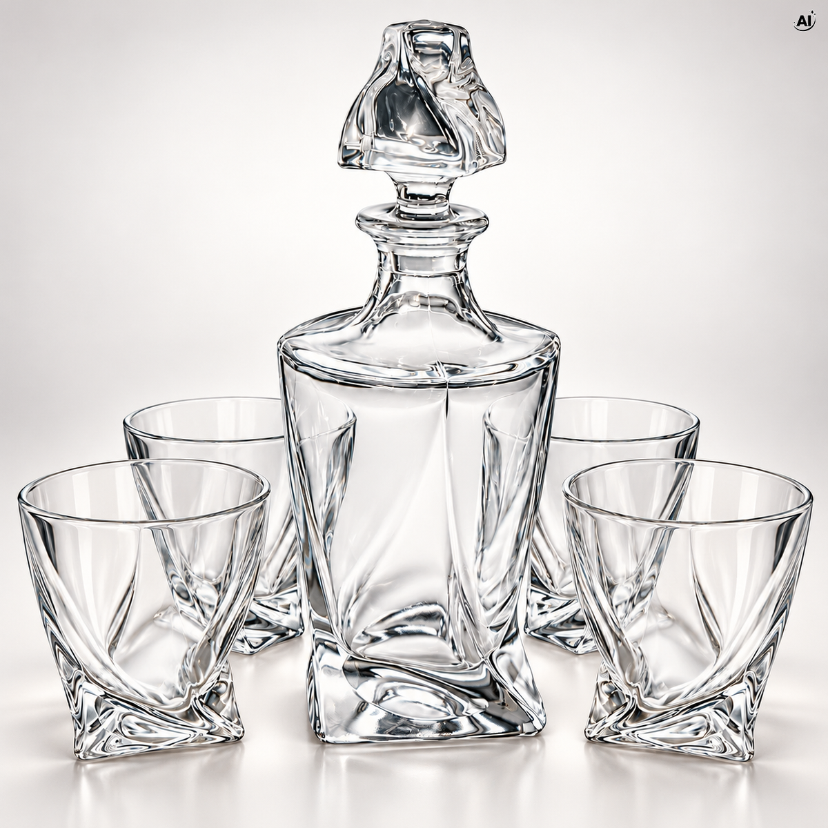 Zestaw do Whisky Karafka 800 ml + 4 Szklanki 300 ml