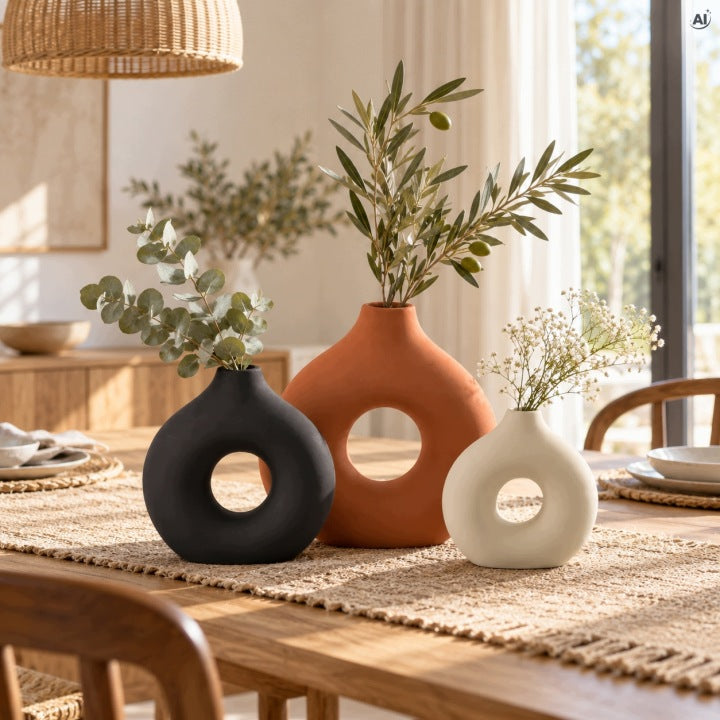 Wazony porcelanowe stylu boho 3szt.