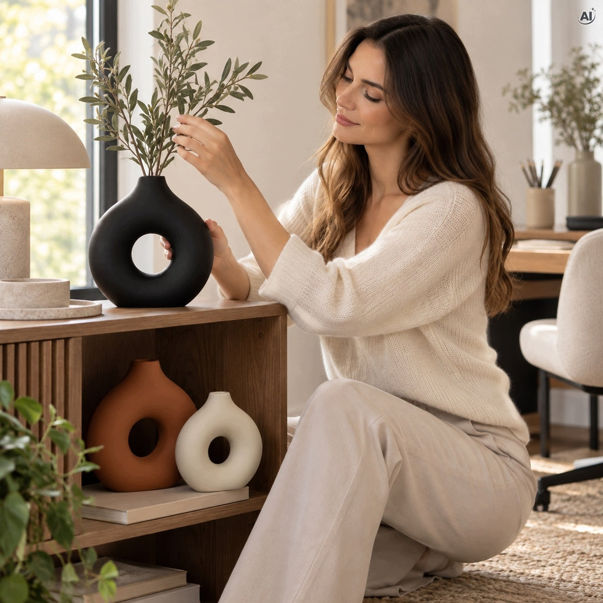 Wazony porcelanowe stylu boho 3szt.