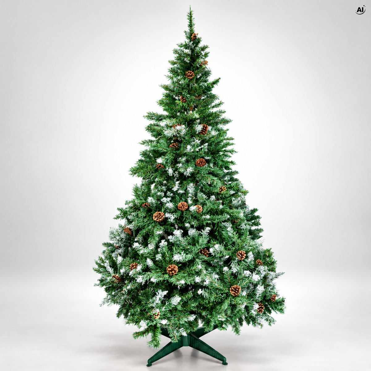 Sztuczna Choinka z Szyszkami Świąteczna Ośnieżona 220cm