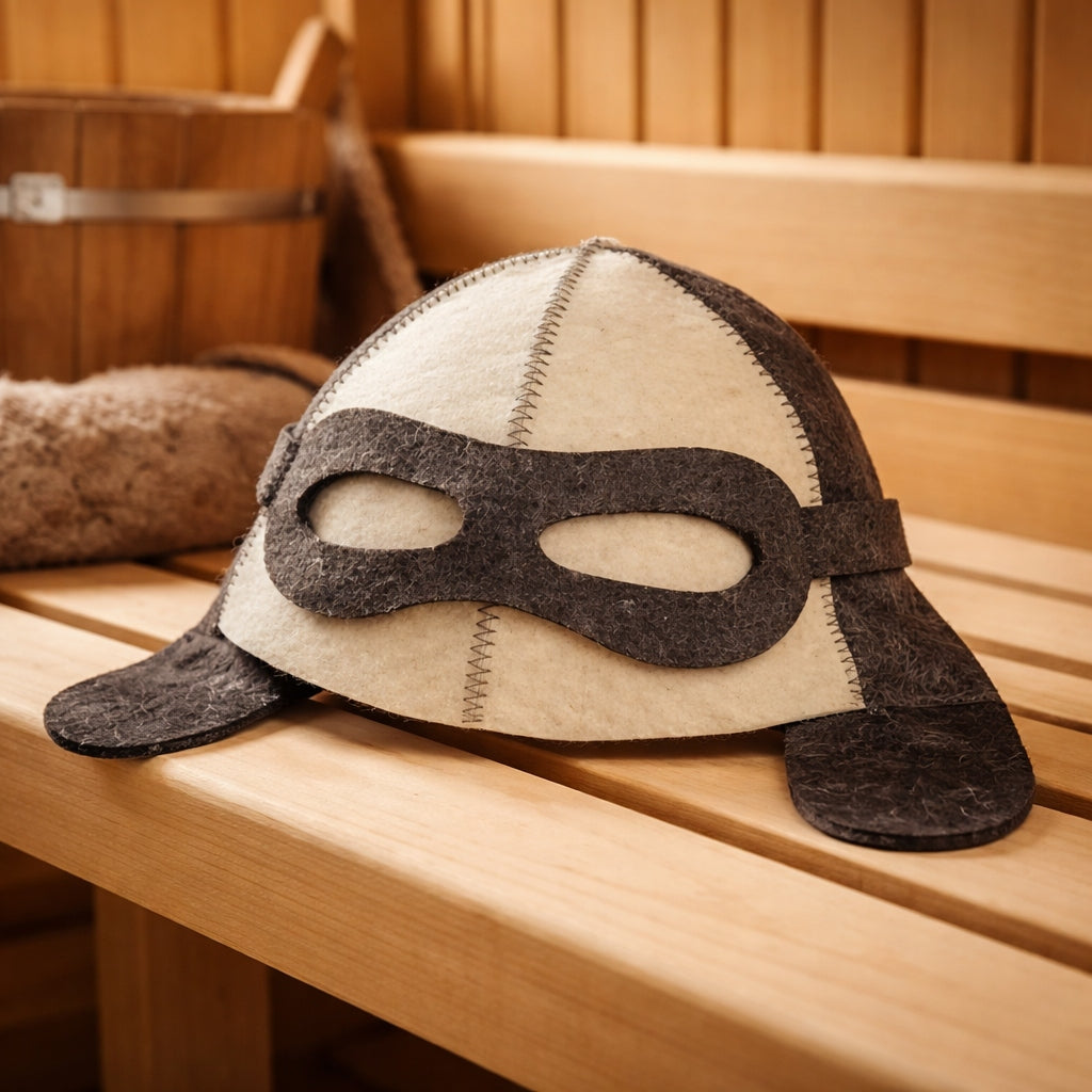 Filcowa czapka do sauny suchej, motyw pilota, unisex