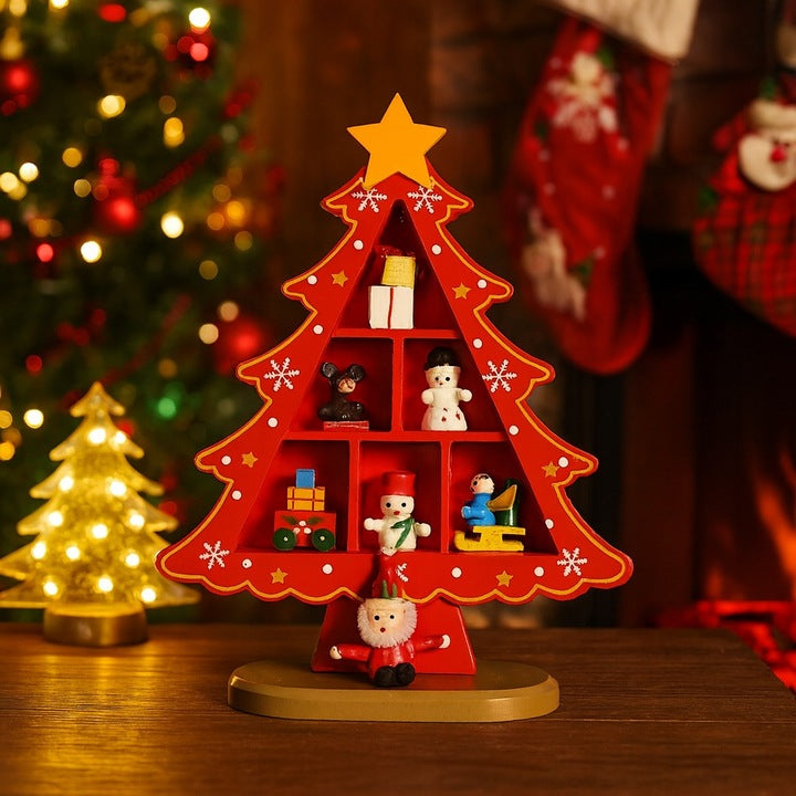 Ozdobna Choinka Drewniana 18cm