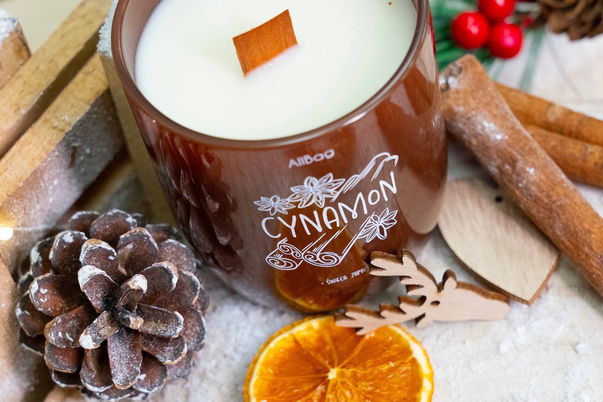 Zapachowa Świeca Sojowa w Szkle Zapach Cynamin