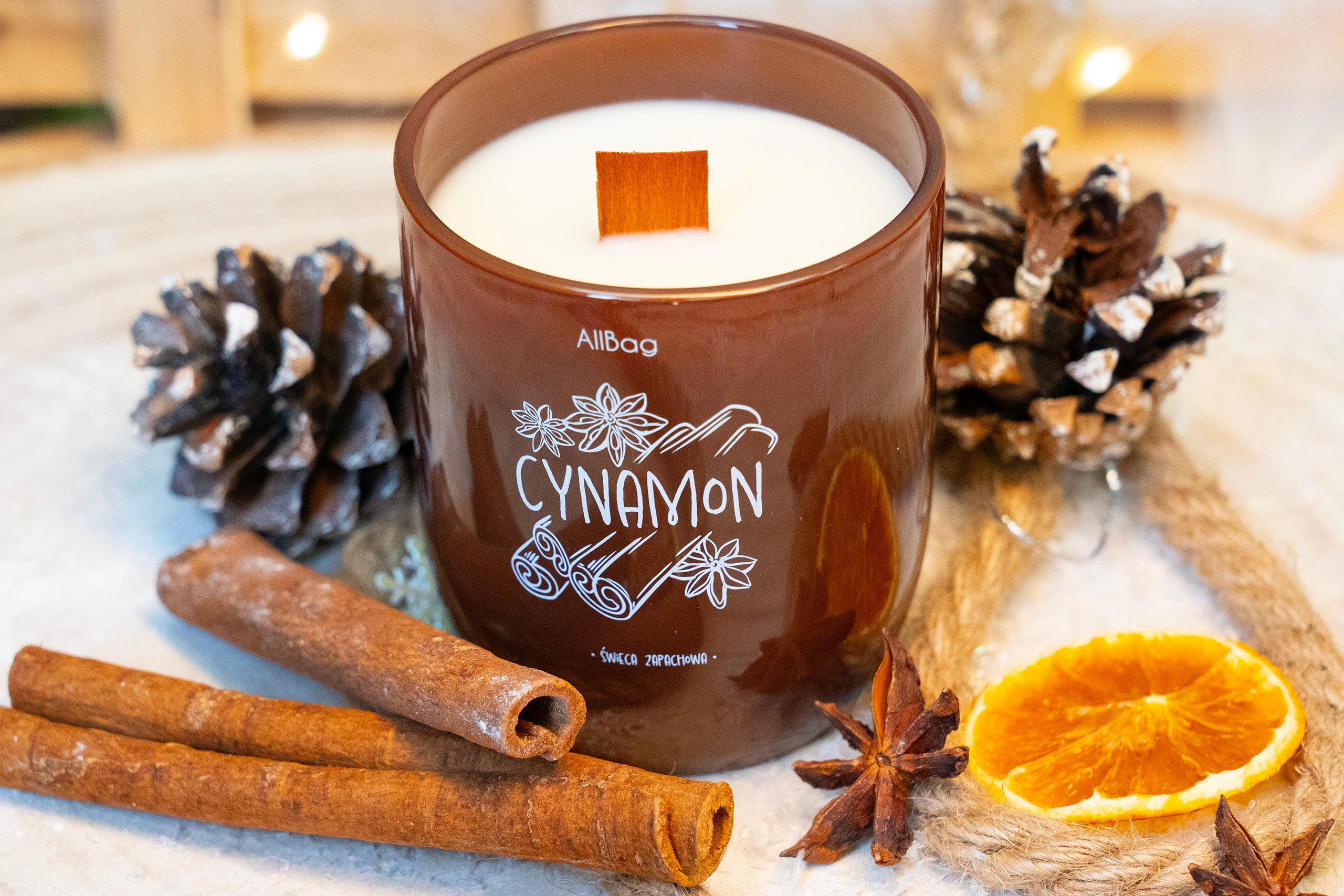 Zapachowa Świeca Sojowa w Szkle Zapach Cynamin