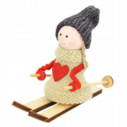 Dziewczynka na Nartach Drewniana Ozdoba