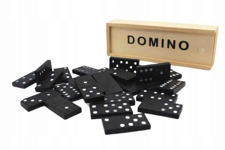 Domino – 28 Drewnianych Klocków w Pudełku