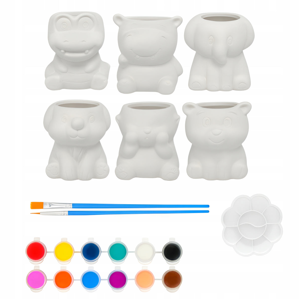 Doniczki ceramiczne do malowania, zestaw 6 sztuk
