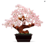 Drzewko Szczęścia z Różowego Kwarcu Bonsai 16,5 cm