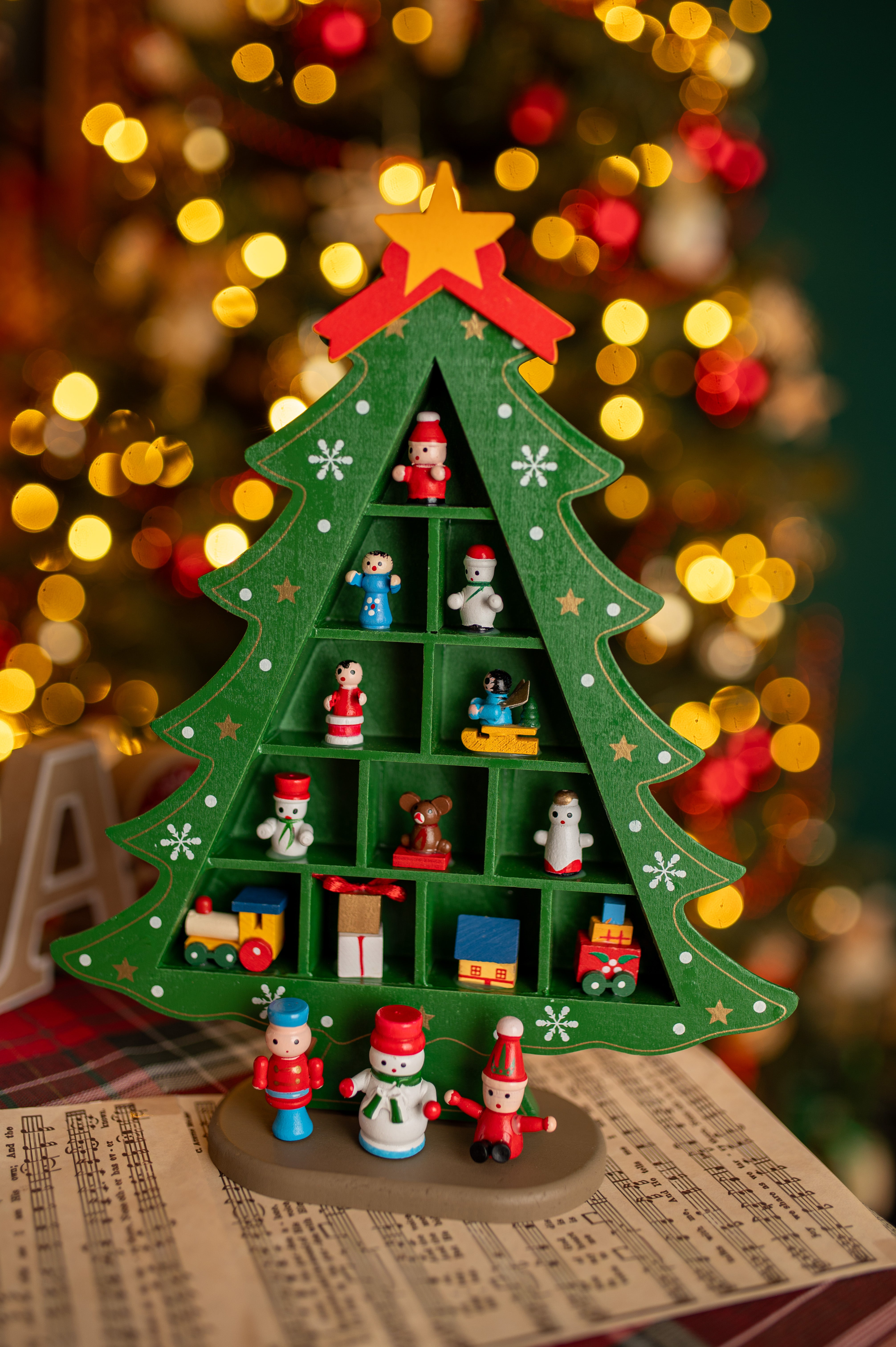 Ozdobna Choinka Drewniana 29cm