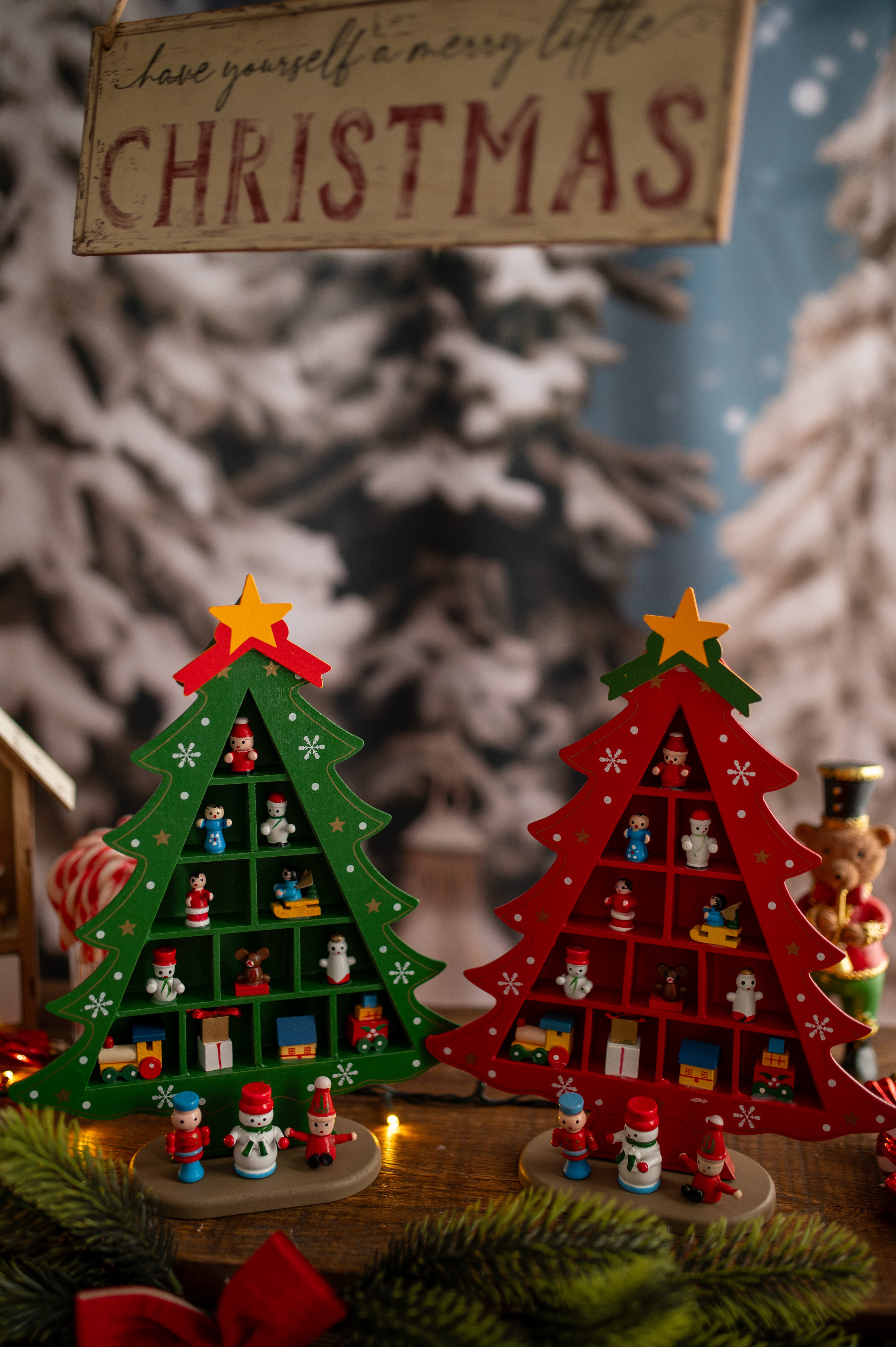 Ozdobna Choinka Drewniana 29cm