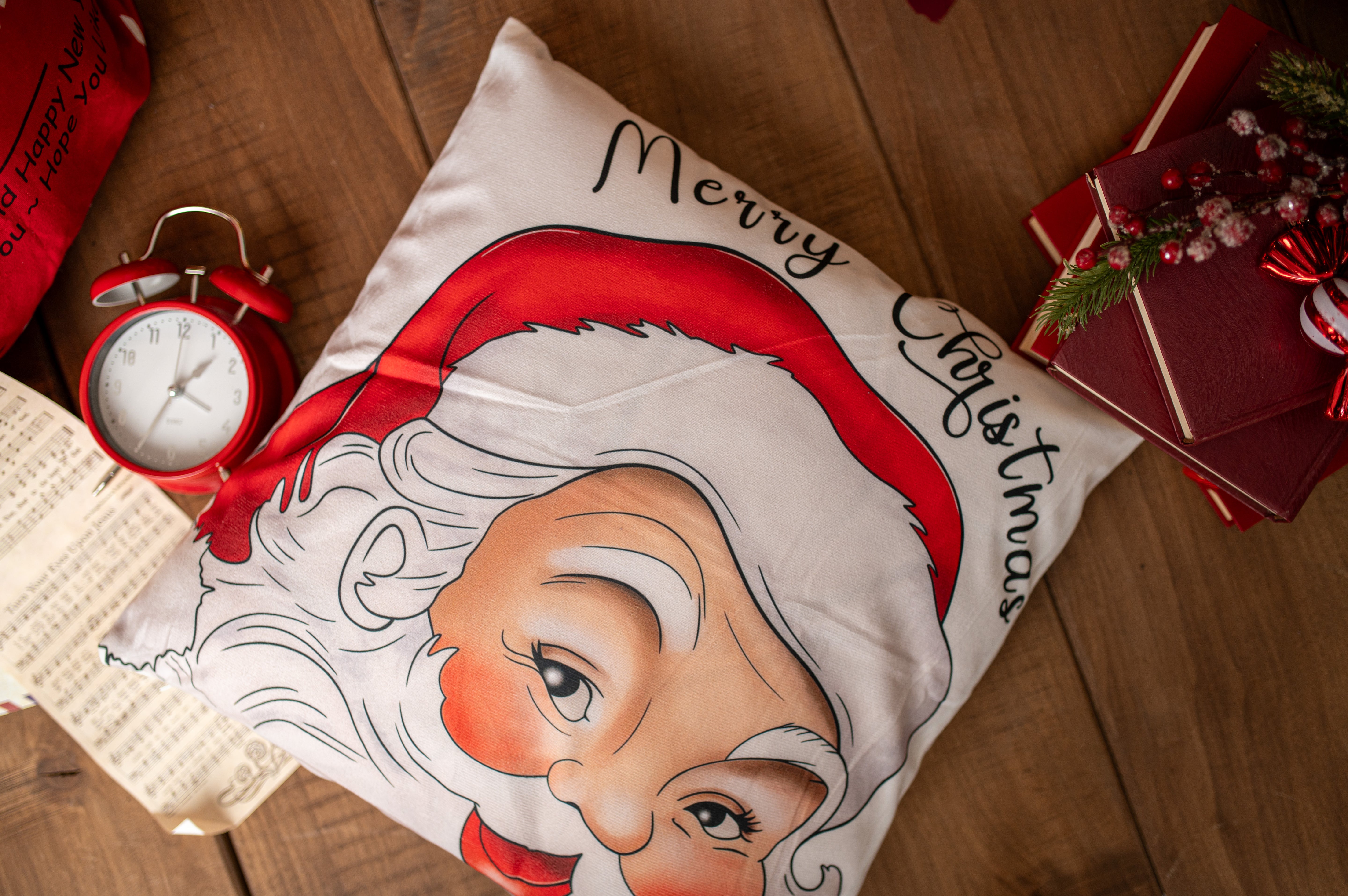 Poszewka Na Poduszkę Świąteczna z Motywem Mikołaja 44×44cm