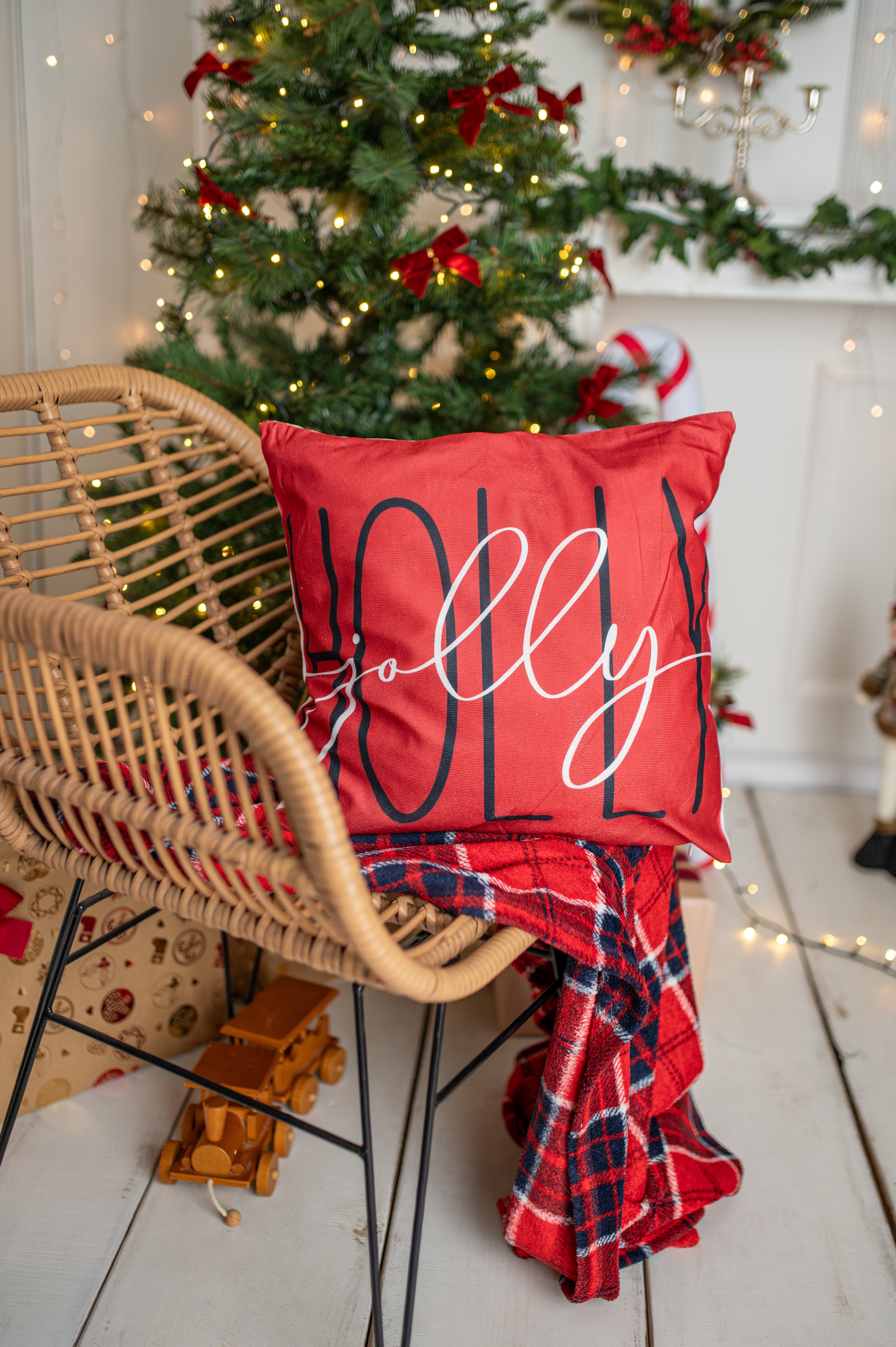 Świąteczna Dekoracyjna Poszewka na Poduszkę 45×45cm