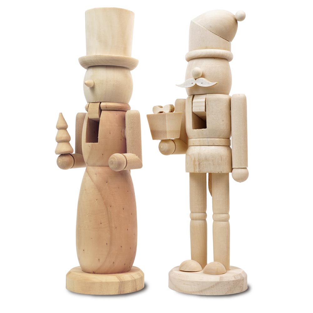 Dziadek do Orzechów Ozdobny Drewniany 2szt