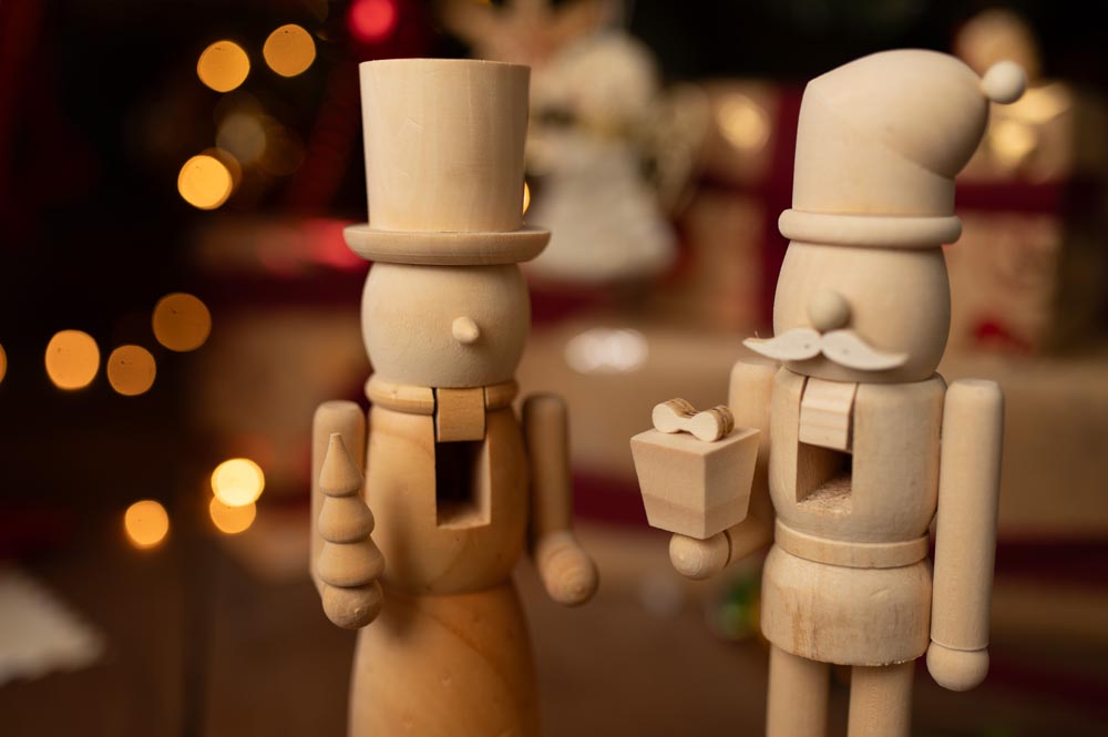 Dziadek do Orzechów Ozdobny Drewniany 2szt